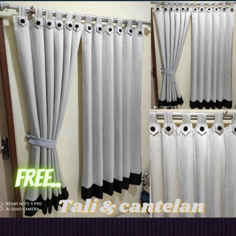 Gorden pendek silver Tirai pendek Gorden pendek Tirai blackout
