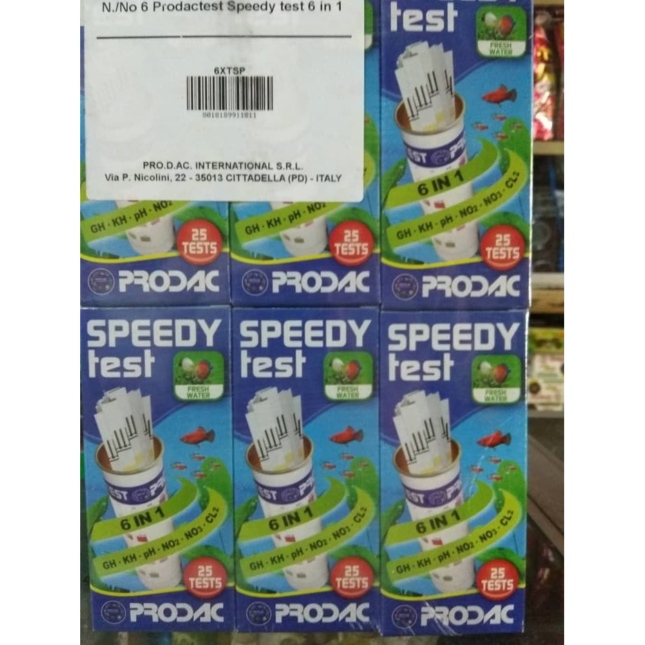 Prodac Speedy Test 6 in 1 PH,GH,KH,NO2,NO3 DAN KLORIN CI2