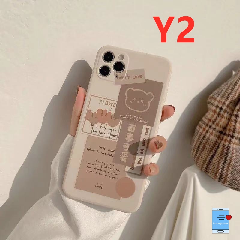 Sweet Bear Soft Case Oppo A54  Reno 6 5 4 A35 A53 2020 A5s  A94 A33 2020 A31 2020 A32 A12  A3s A7 A11 A5 A9 2020 A74 A12e A92 A52 A72 Reno4F  Smiley Protective Cover-2