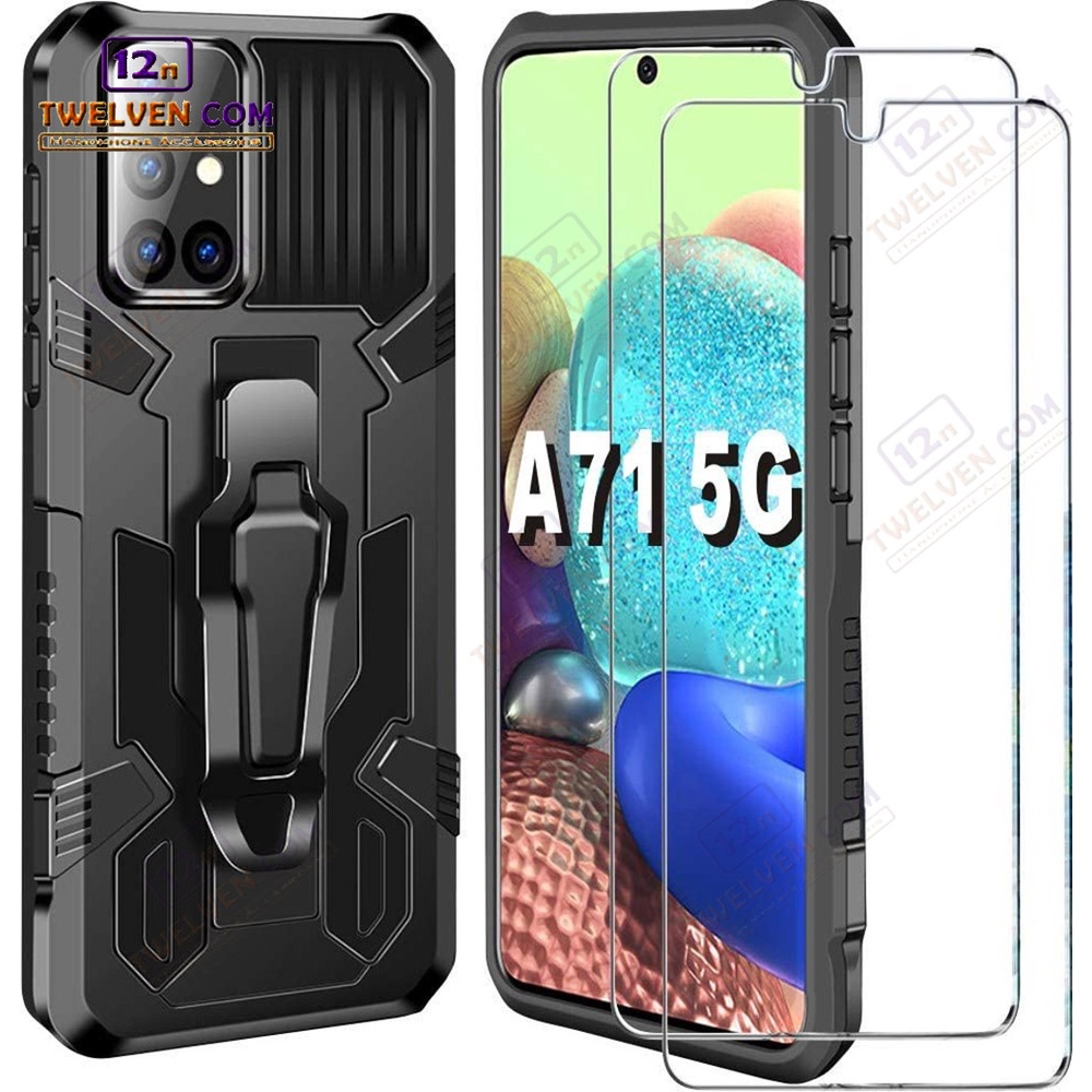 Case Shockproof Samsung A71 Armor Hardcase Stand Clip