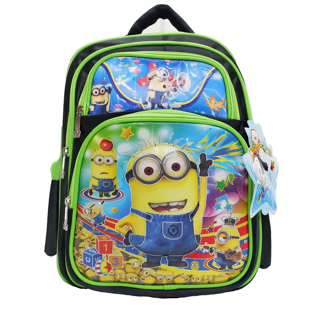 Tas Ransel 3 Dimensi Gambar Anak Timbul Dapat Raincover Tas 3d Timbul Minion Dan Sofia