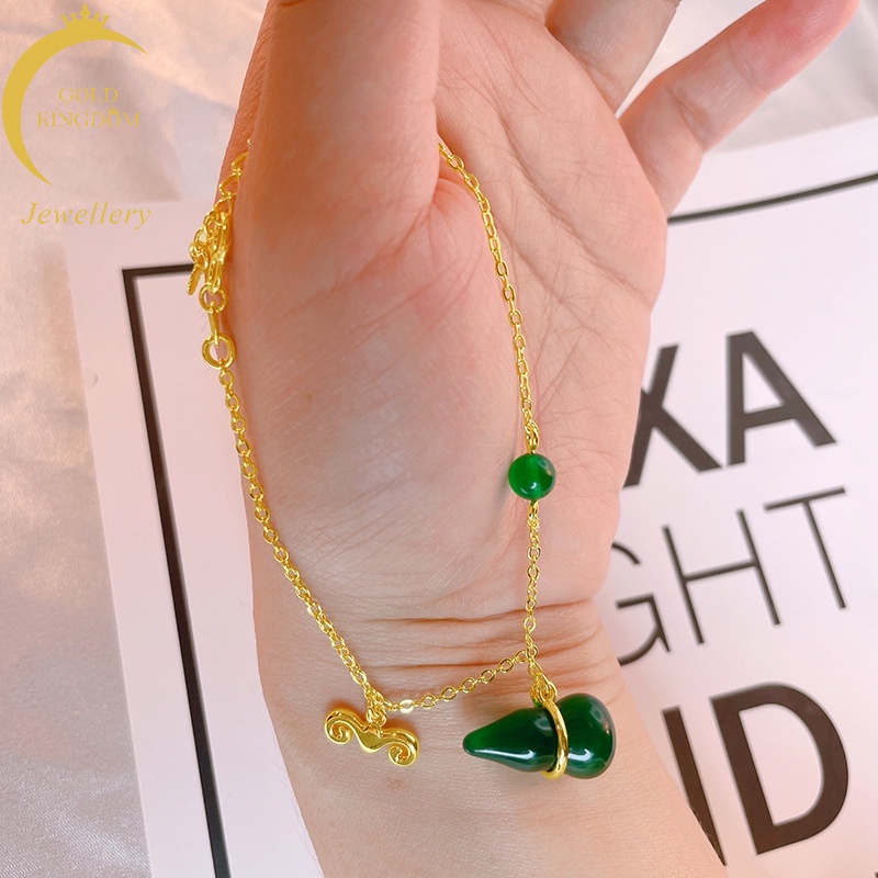 Gelang Rantai Giok Hetian Jasper 24K Untuk Aksesoris Wanita