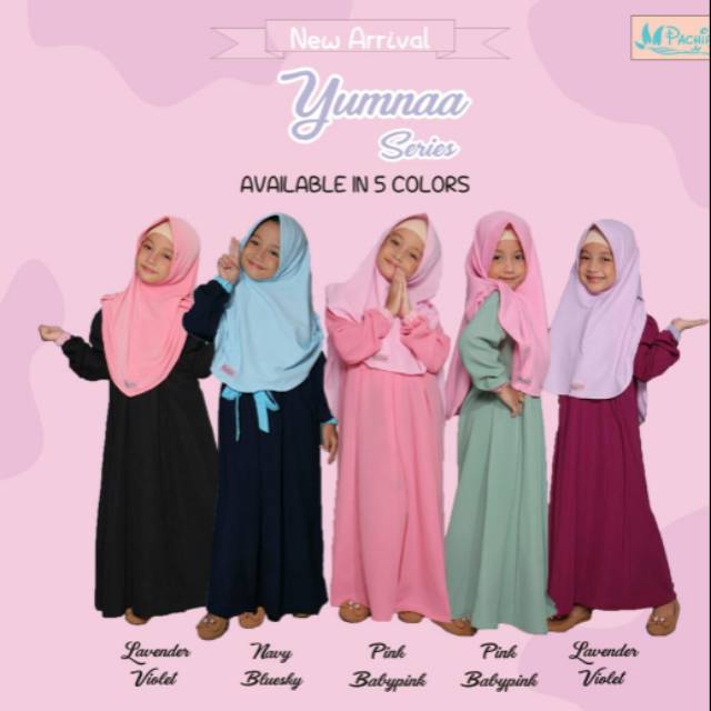 Gamis Anak Syari Yumna Series satu Set