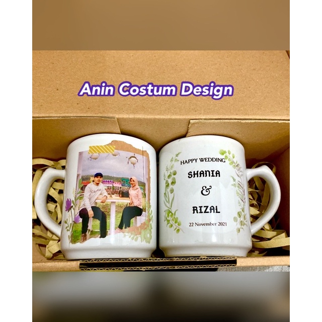 Mug Couple / Hampers pernikahan / Mug Costum / Kado Pernikahan