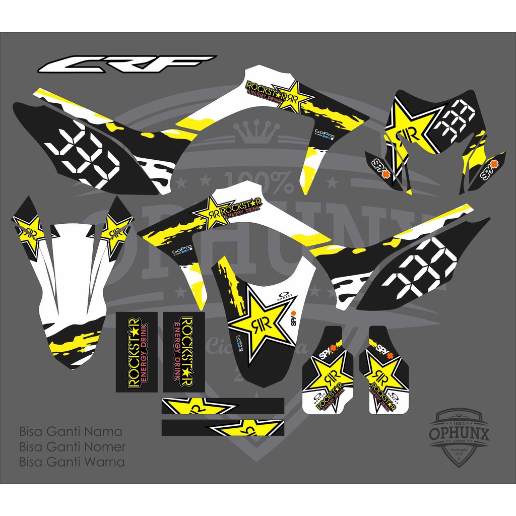 Stiker Decal Honda CRF 150 L Custom Rockstart Full Body Sticker Custom