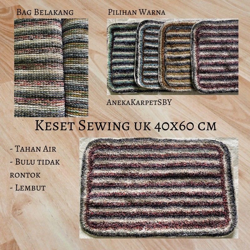 Keset Sewing Alas Kaki | Keset Handuk | Keset Kamar Mandi Keset Dapur 40x60 cm