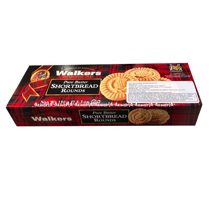 Walkers Pure Butter Chocolate Chip Almond 175gr Cokies Snack Walker