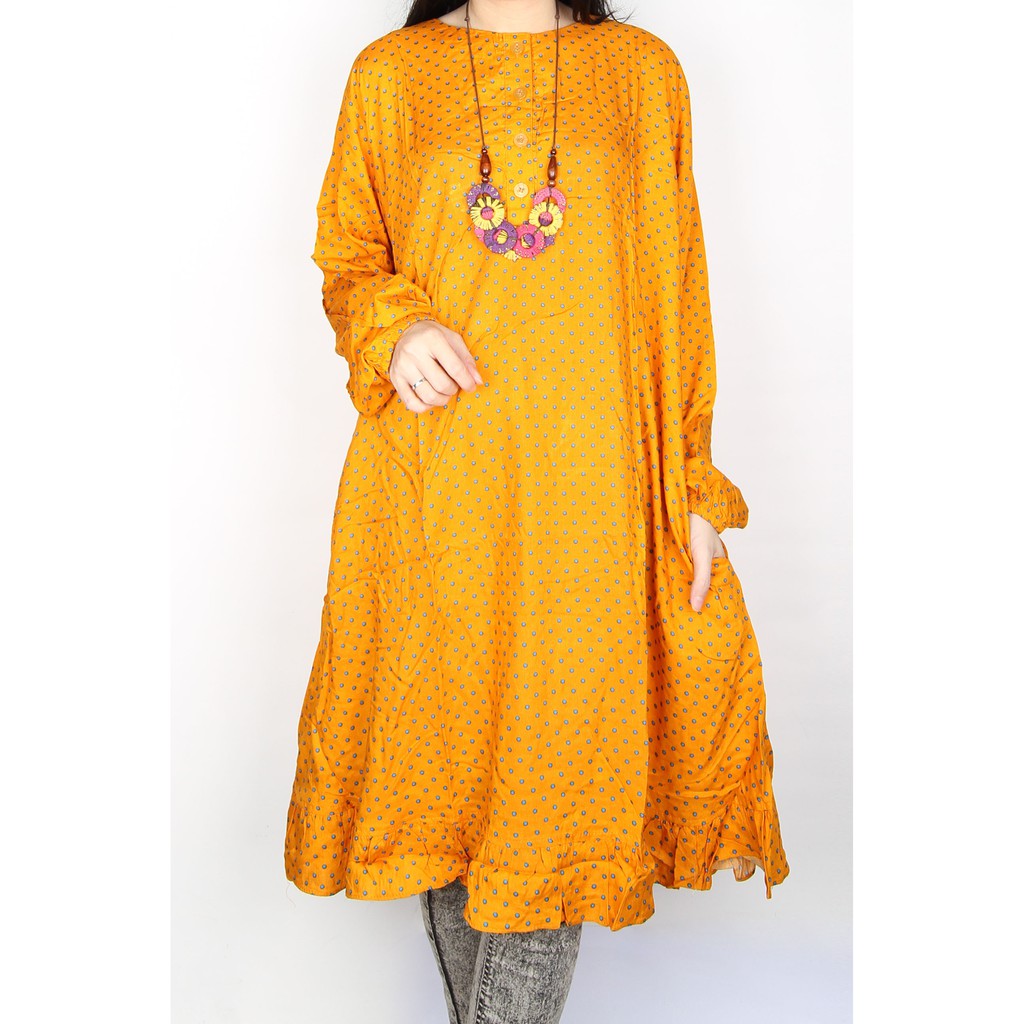 Maliju Tunik Jumbo Rempel Polkadot Katun - A3534