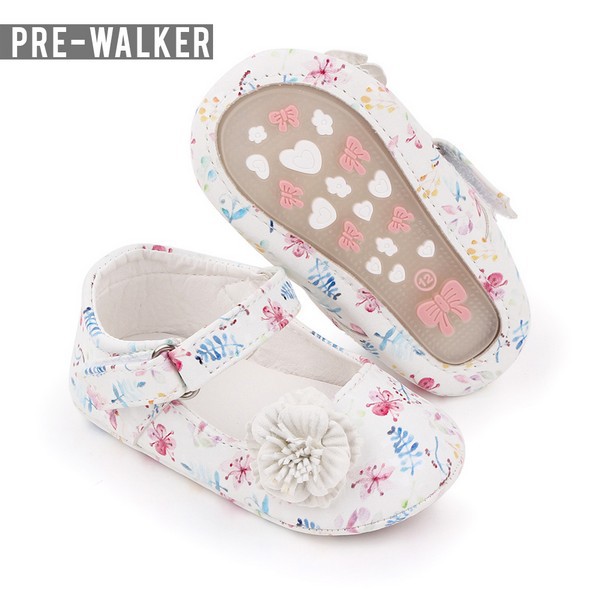 Sepatu Bayi Prewalker Pita Putih Pink - Prewalker Baby Shoes S1103