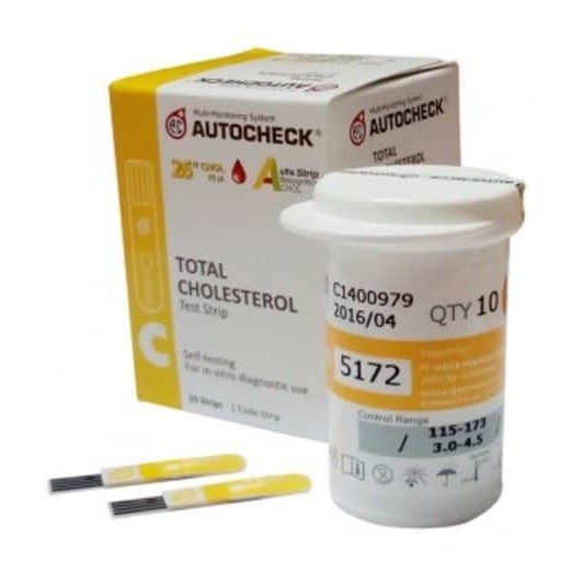 Strip Autocheck Cholesterol / Strip Kolesterol Autocheck isi 10pcs / Strip Kolesterol Isi Ulang