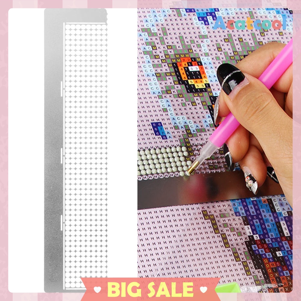 408 Holes DIY Diamond Painting Tools Round Drill Ruler Cross Stitch Scale