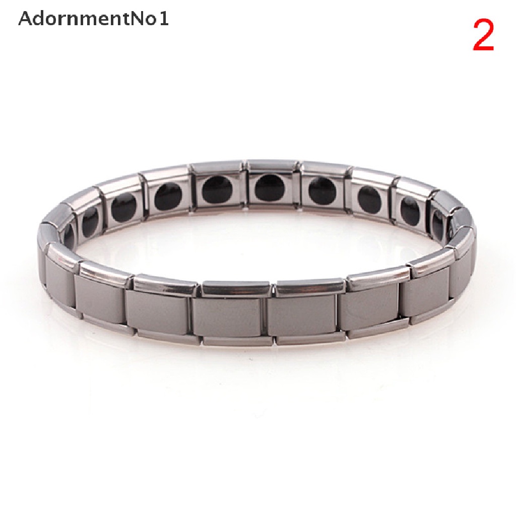 (AdornmentNo1) Gelang Tangan Elastis Bahan Titanium Steel Untuk Kesehatan Pria / Wanita