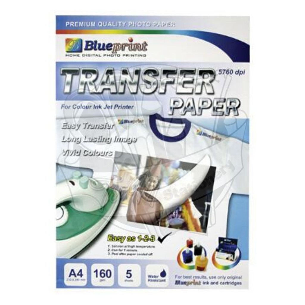 

Blueprint Transfer Paper A4 160gsm 5sheet Kaos Putih