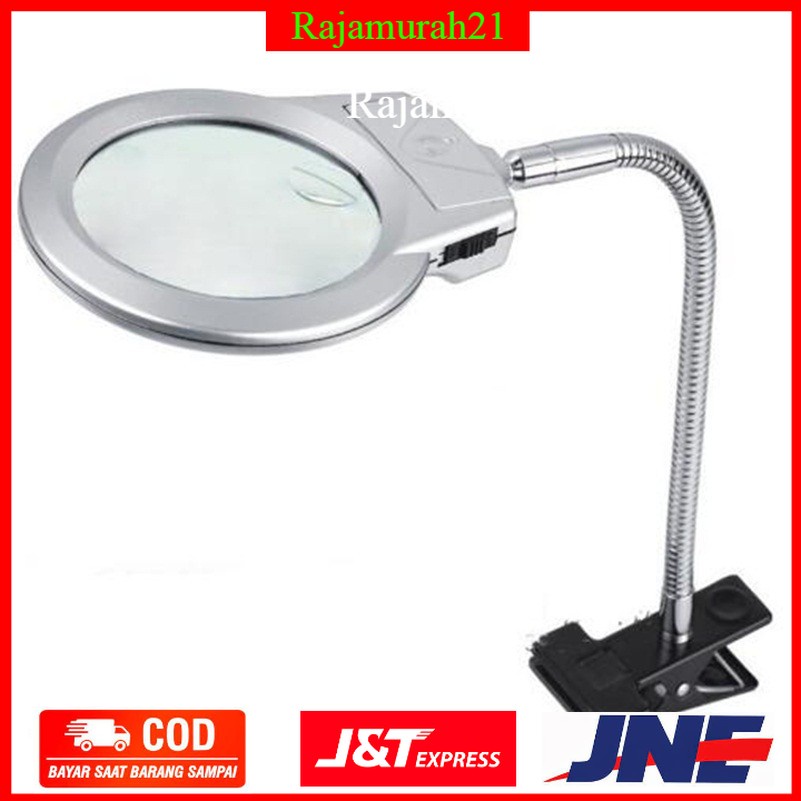 GoodLand Lampu Meja Portable dengan Kaca Pembesar - Silver