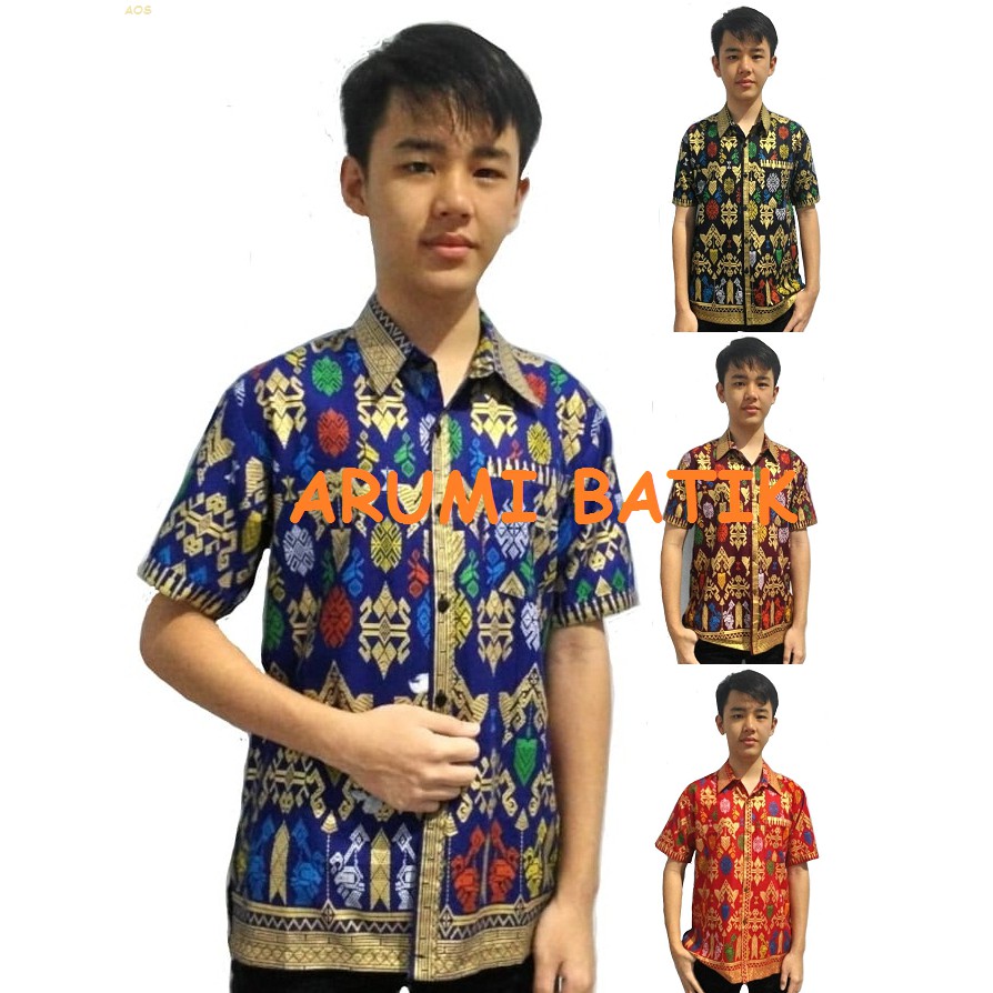 Baju Hem  Seragam Kemeja Anak  Laki Laki  Batik  TK SD PAUD 