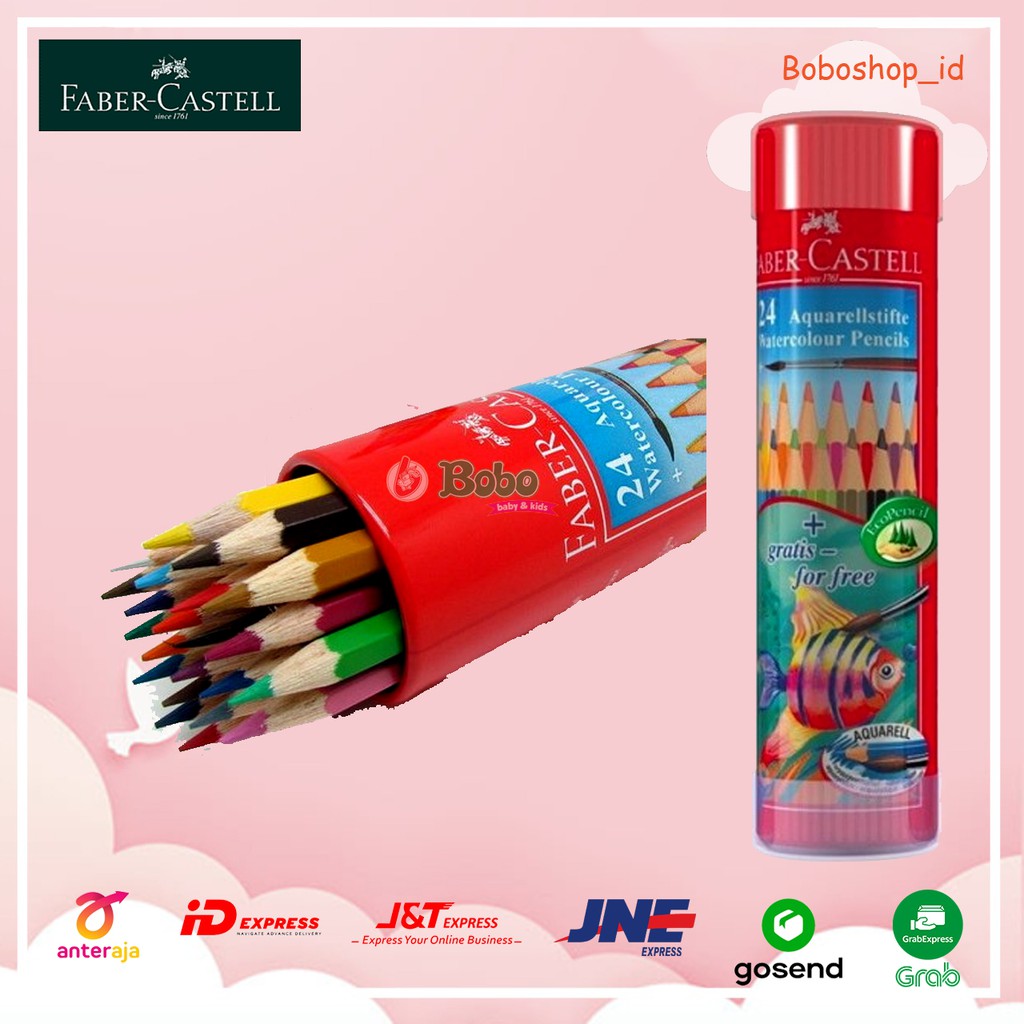 

FABER CASTELL 115924 WATERCOLOUR PENCILS IN ROUND TIN 24L