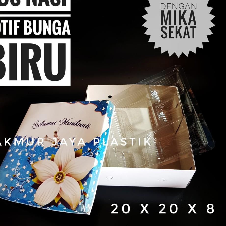 

BEST SELLER [ DUS NASI 20 MOTIF + 50 PC ] DUS BOX NASI MOTIF UKURAN 20 X 20 DENGAN MIKA SEKAT DALAM