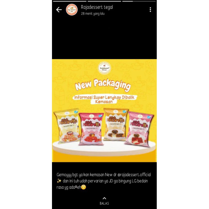 

Stick Mozarella ORI dari @rajadessert.official resseler BREBES