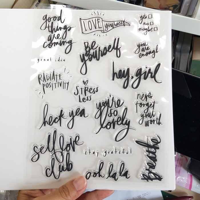 

Hemat Stamp / Stempel Positive Words Utk Journaling, Diary, Scrapbooking Bagus
