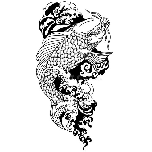 【Japan Koi】 Tato Temporer Anti Air / Tattoo Temporary Ikan Koi