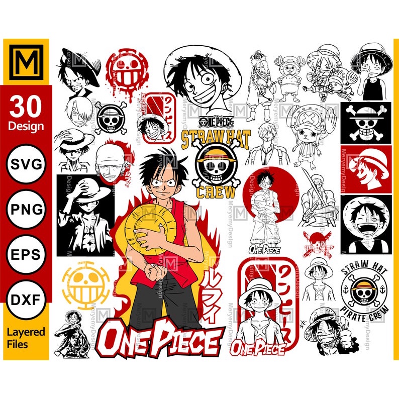 30 Desain Kaos One Piece ( Format Vector )