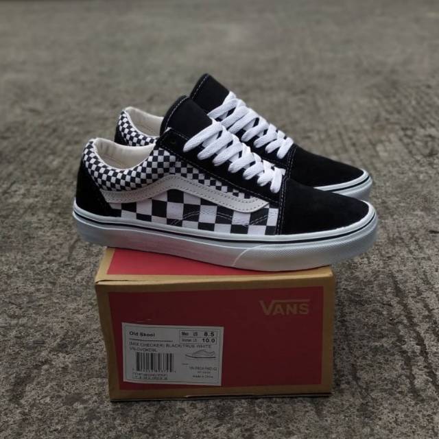 vans old skool mix checker black