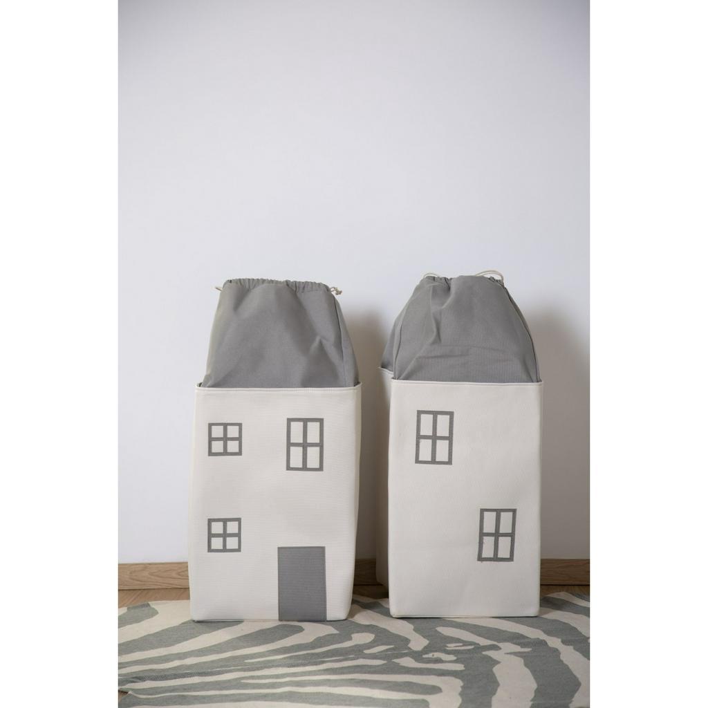 CHILDHOME Toy Box House Grey Offwhite