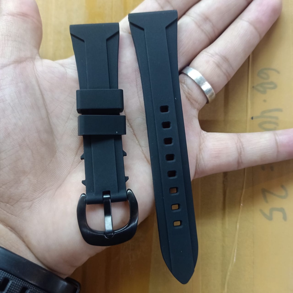 Tali Jam Karet Silikon  Polos Ujung Lancip, Strap Jam Rubber Silikon Polos Pria/Wanita Buckle Bengkok