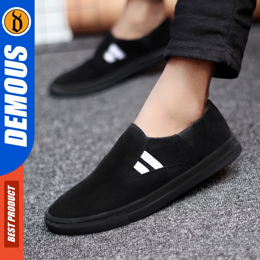 DEMOUS Ainz - Sepatu Slip On Pria Casual