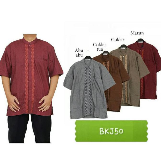 Bkj50 Baju Koko Albatar Jumbo Lengan Pendek