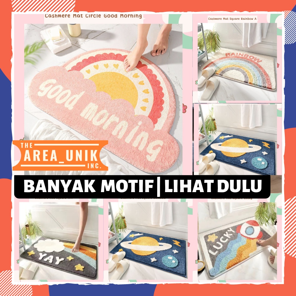 Keset Kaki Lantai Bulu Halus Tebal dan Lembut Karakter Motif Kamar Mandi Kamar Tidur Dapur Rumah Rua