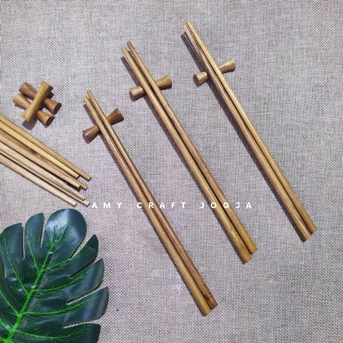 SUMPIT KAYU JATI PREMIUM BONUS TATAKAN / sumpit kayu premium/ sumpit murah/ souvenir sumpit