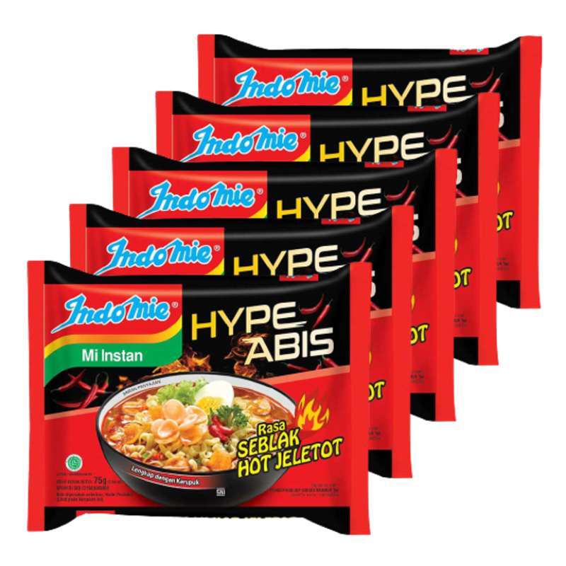 

Bundling 5pcs - Indomie Seblak Hot Jeletot Mie Instant Hype Abis 75g