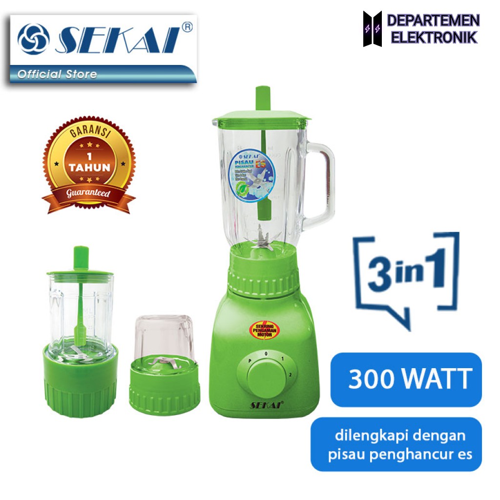 Blender Kaca Sekai BL 752 GL - 1 liter 3 in 1 MURAH BANGET / GARANSI RESMI