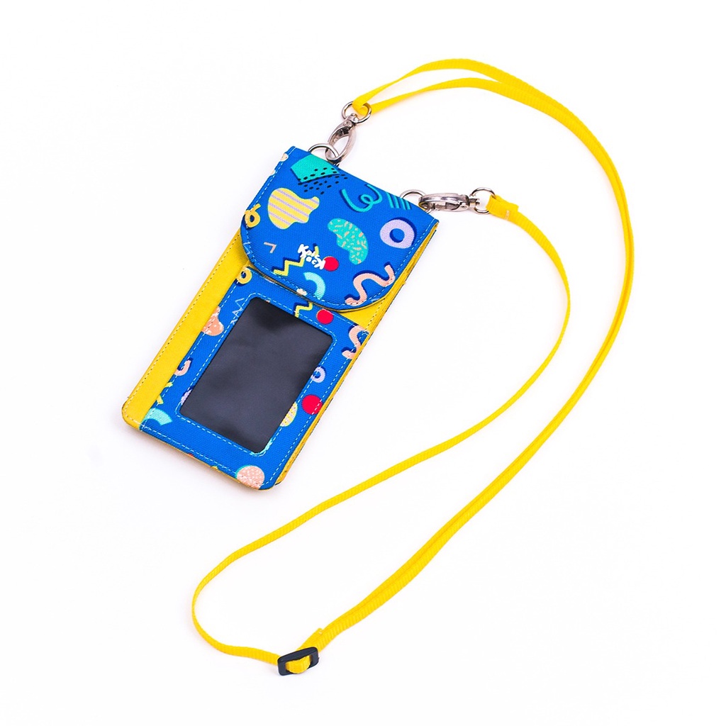 Phone Wallet Memphis Blue | Dompet HP kanvas | Hanging Wallet | Dompet Pria Wanita