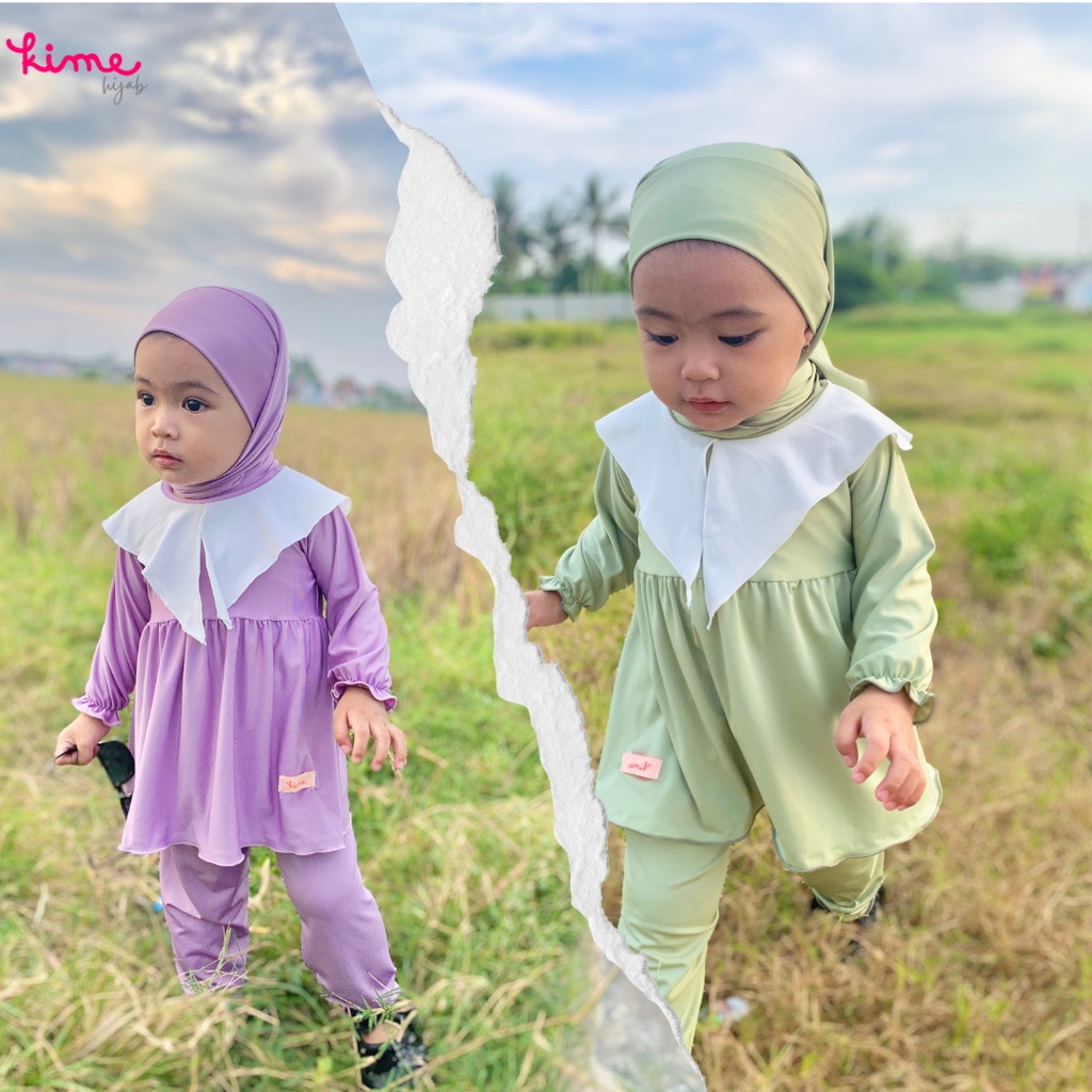 KIMEHIJAB Setelan Anak Perempuan Muslim Oneset Umaira