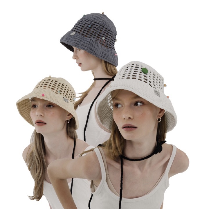Mesh Bucket Hat in Dark Grey - Admision