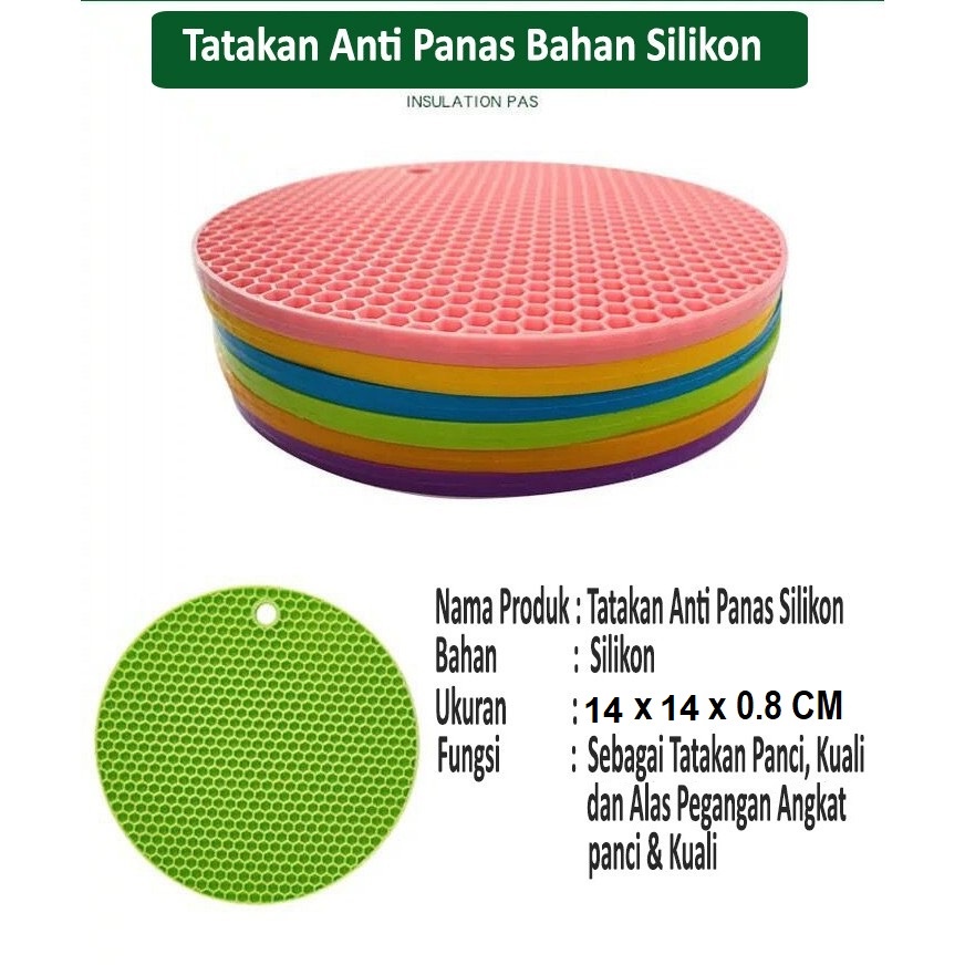 JBI-0146 Tatakan Alas Piring Panci Kuali Wajan Silikon Anti Panas Anti Slip Serbaguna