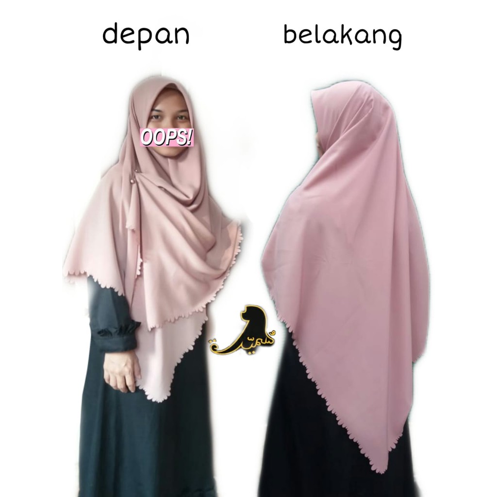 Khimar 145x145//jilbab wolfis//segi empat jumbo//model lasercut