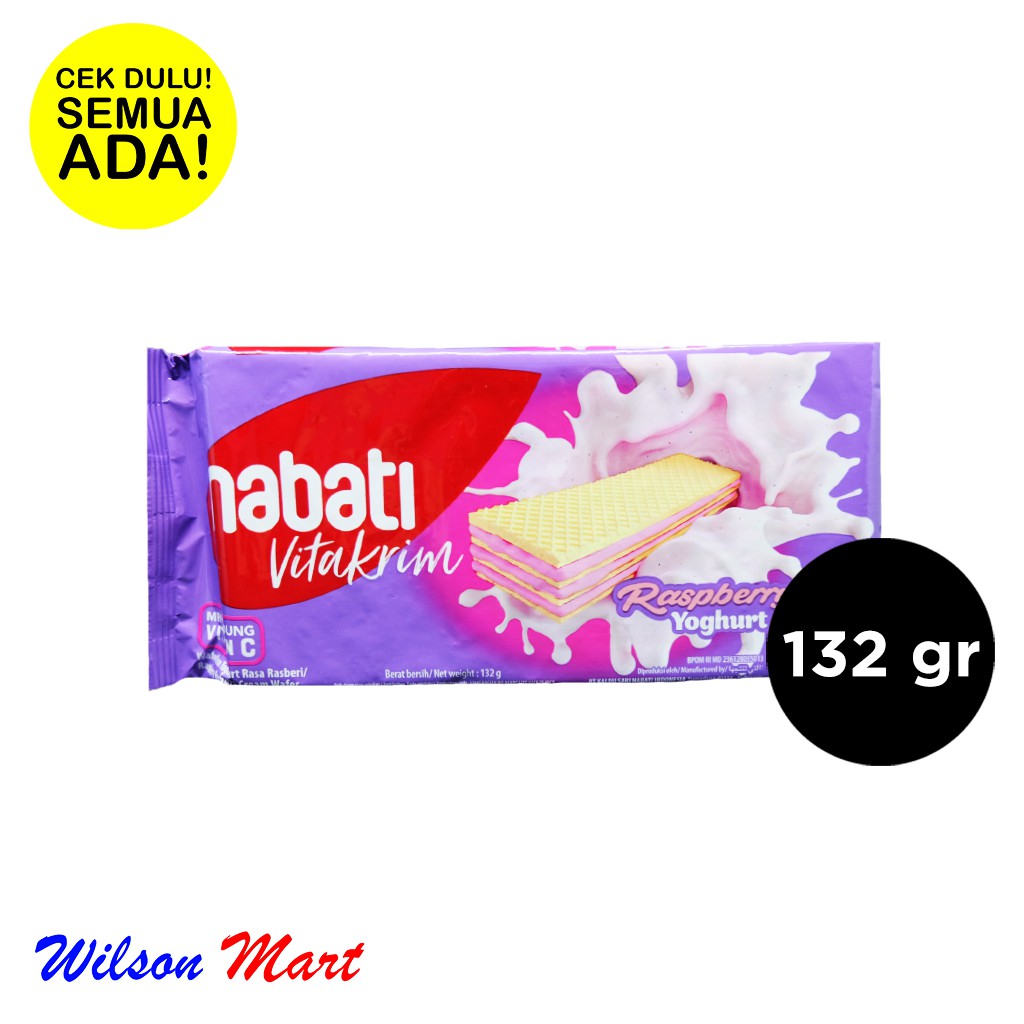 

NABATI WAFER VITAKRIM RASPBERRY YOGHURT UNGU 132 GRAM