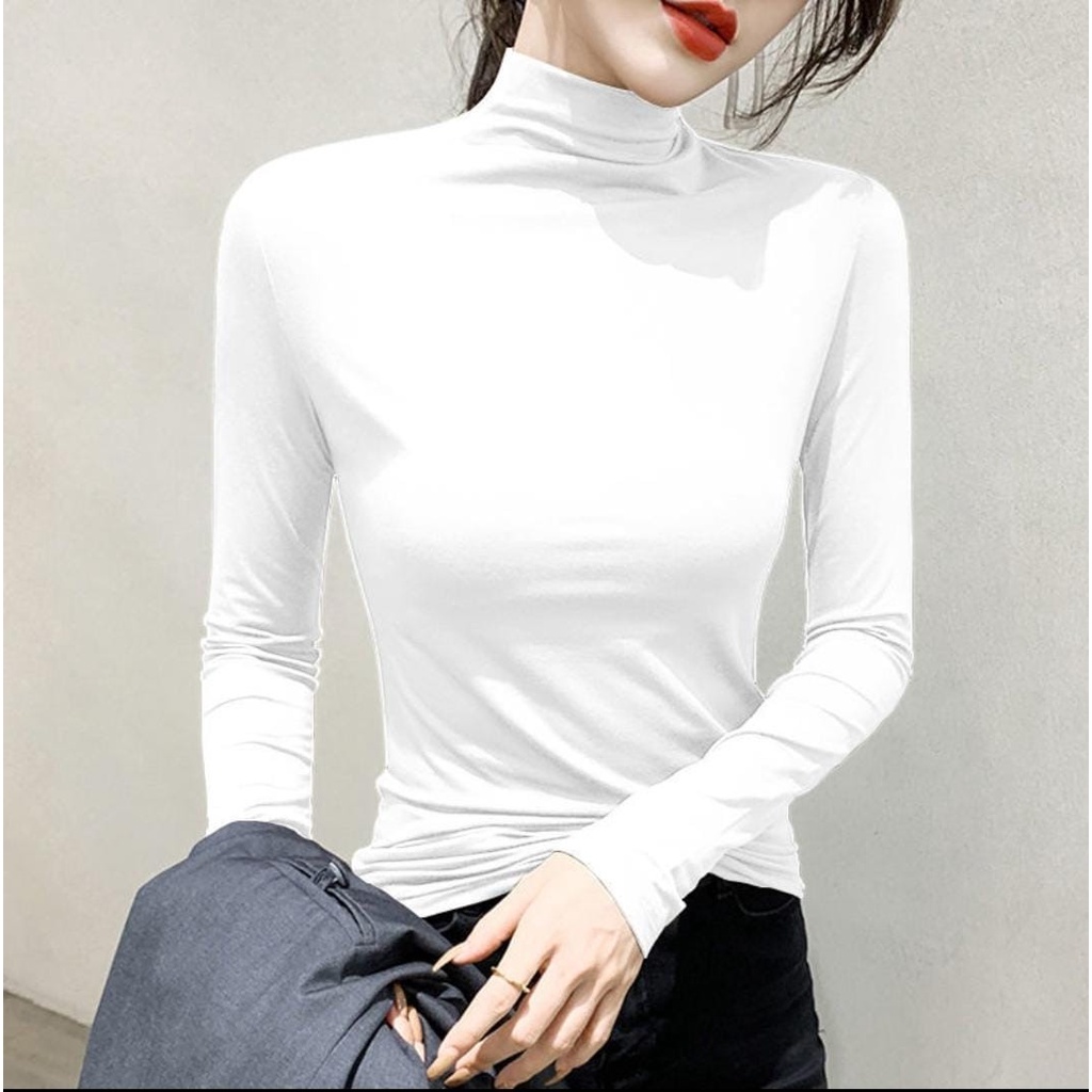 kaos kerah / turtle neck / manset wanita