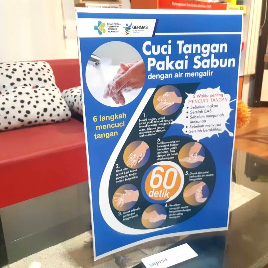 Poster Cara Cuci Tangan 6 Langkah Shopee Indonesia