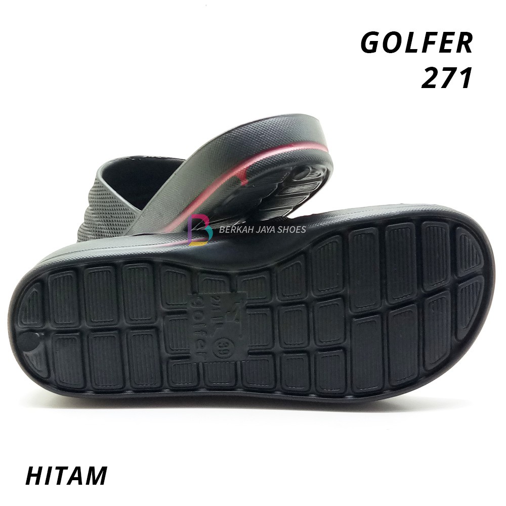 Sandal Selop Pria -  Sandal Karet Pria Golfer 271 Varian Warna Extra Ringan - Anti Air &amp; Anti Slip