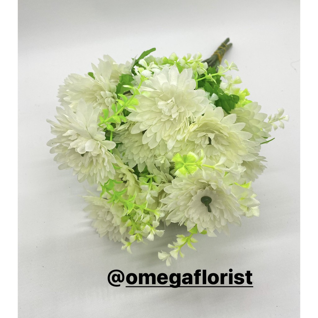 BUNGA SERUNI MINI X 7 ARTIFICIAL Bunga Artificial/Bunga Plastik/Bunga Dekorasi/Dekorasi Pernikahan/Pernikahan-Putih Gading