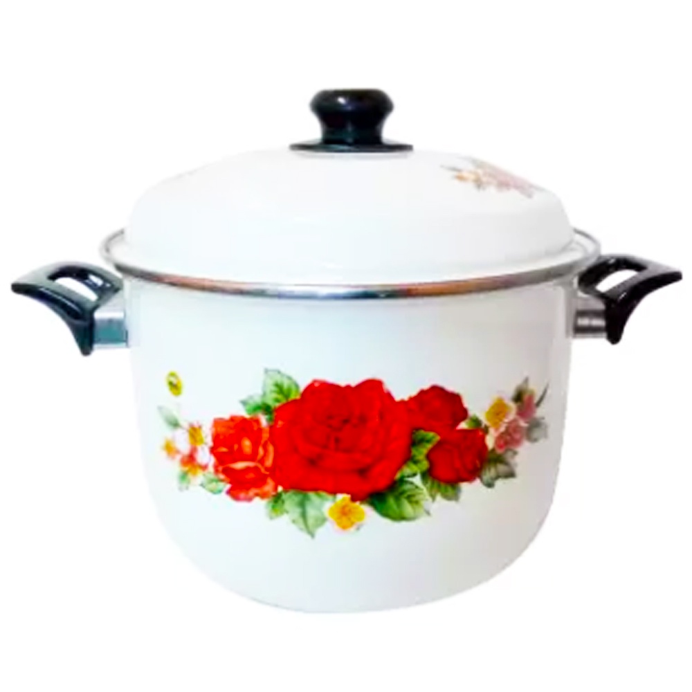 FM - Maspion Panci Stock Pot Enamel 34 cm Motif Bunga ST 112 134 serbaguna