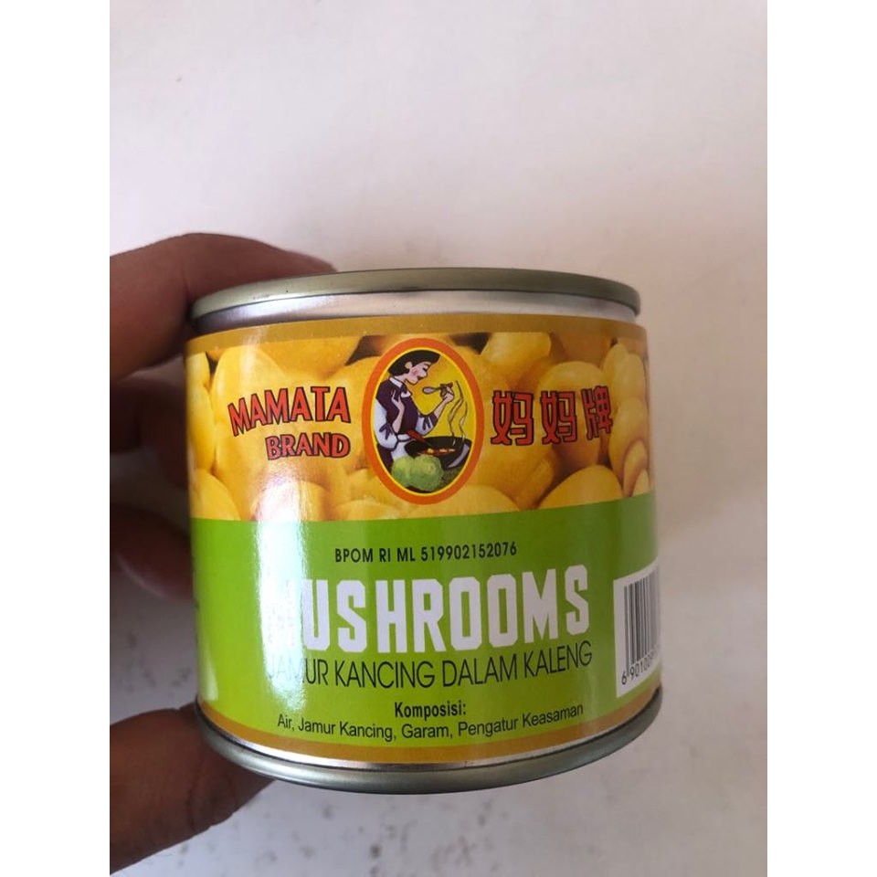 Mamata Brand Mushrooms / Jamur Kancing Kaleng / Whole Mushroom 198grm