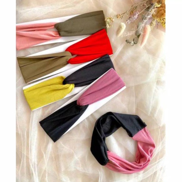 BANDANA KAIN SILANG POLOS/BANDO POLOS