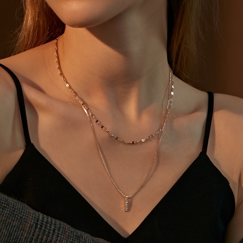 Kalung Rantai Choker Multilayer Dengan Liontin Gaya Korea Untuk Wanita / Kalung Choker Gaya Retro