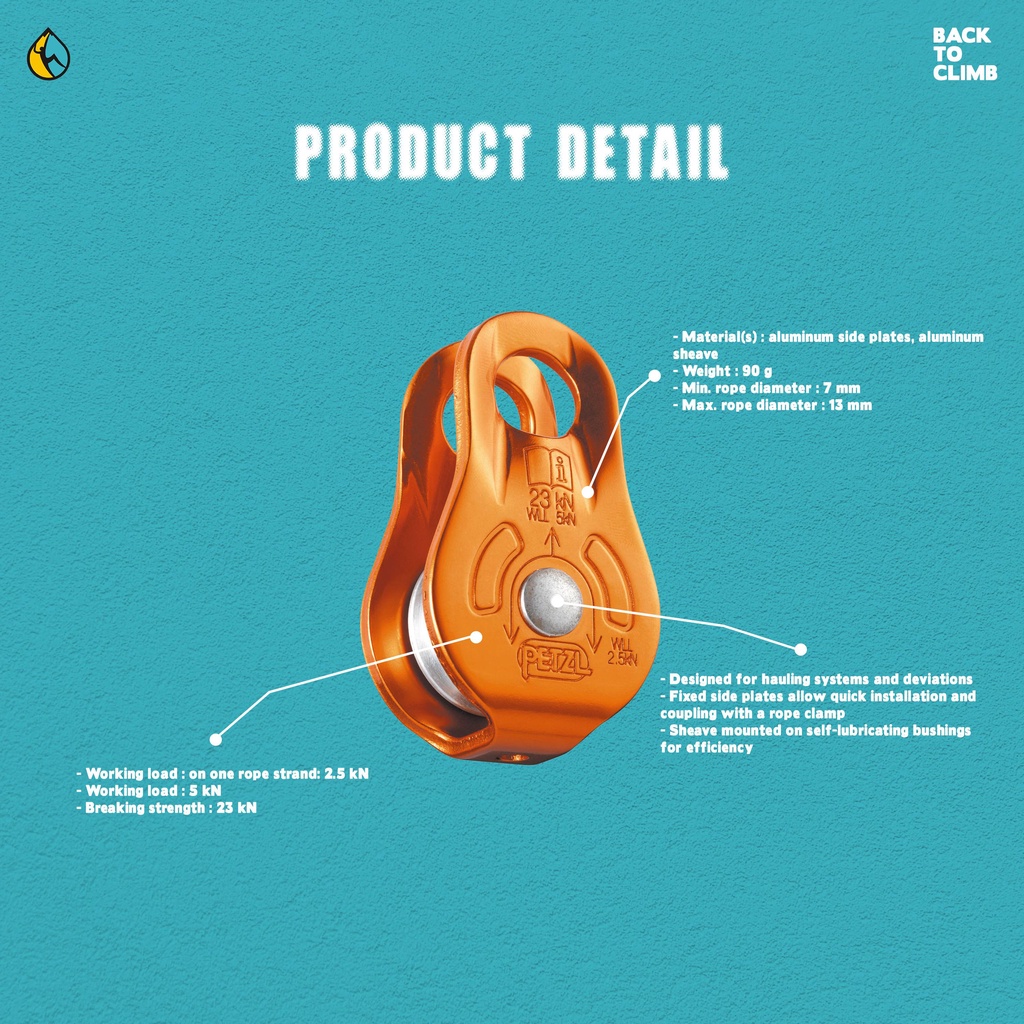 Petzl pulley Fixe - Pulley with fixed side plates