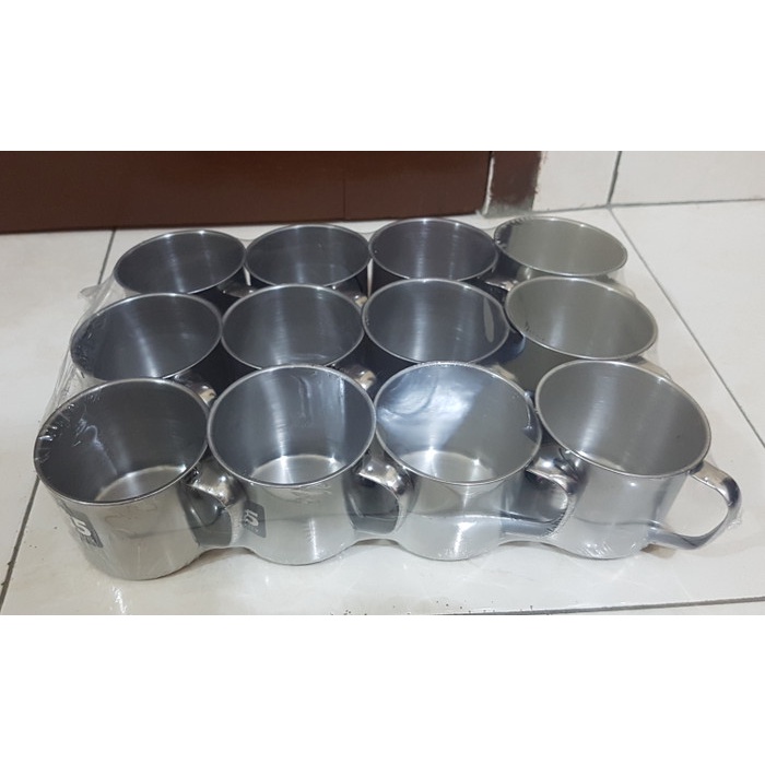 Mug / Cangkir / Gelas Stainless Steel mini Coffee Tea Cups Souvenir Ok